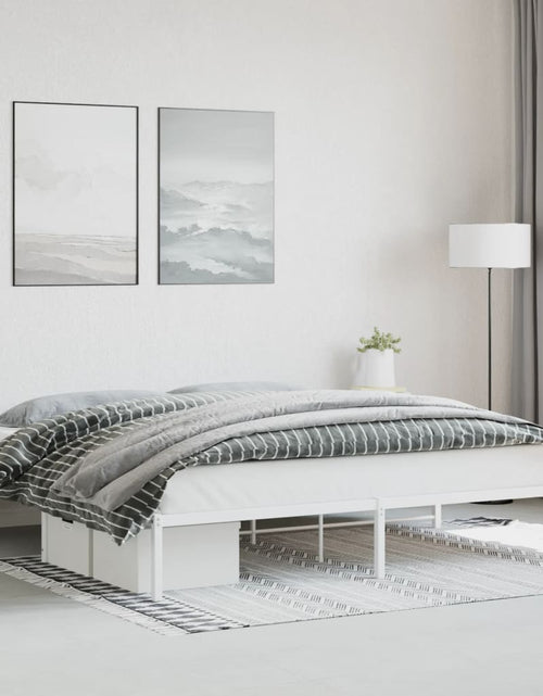 Încărcați imaginea în vizualizatorul Galerie, Cadru pat metalic, alb, 193x203 cm - Lando
