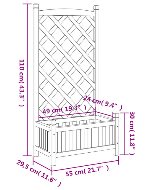 Загрузите изображение в средство просмотра галереи, Jardinieră cu spalier, maro, lemn masiv de brad - Lando
