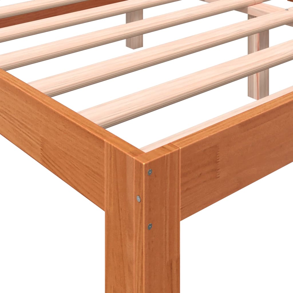 Cadru de pat cu tăblie, maro ceruit, 180x200 cm, lemn masiv pin - Lando