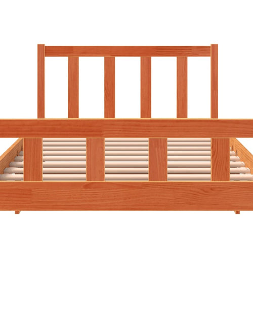 Încărcați imaginea în vizualizatorul Galerie, Cadru de pat cu tăblie, maro ceruit, 75x190 cm, lemn masiv pin - Lando
