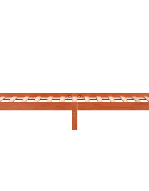 Încărcați imaginea în vizualizatorul Galerie, Cadru de pat cu tăblie, maro ceruit, 75x190 cm, lemn masiv pin - Lando
