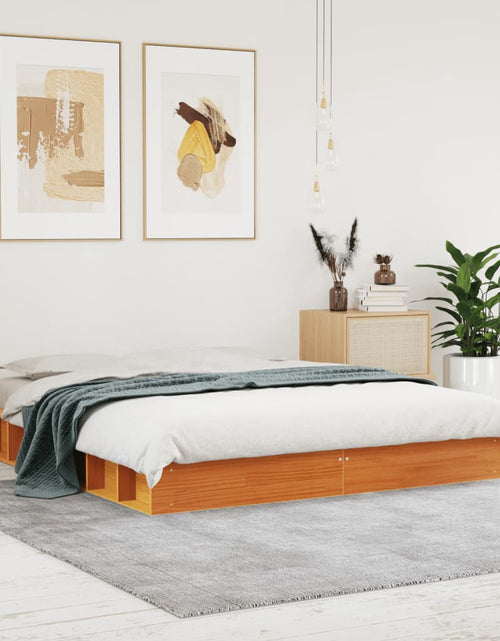 Încărcați imaginea în vizualizatorul Galerie, Cadru de pat, maro ceruit, 150x200 cm, lemn masiv de pin - Lando
