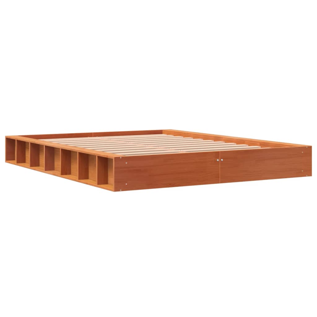 Cadru de pat, maro ceruit, 140x200 cm, lemn masiv de pin - Lando