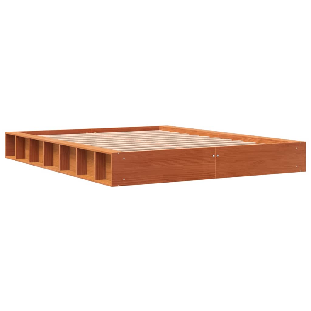 Cadru de pat, maro ceruit, 120x200 cm, lemn masiv de pin - Lando