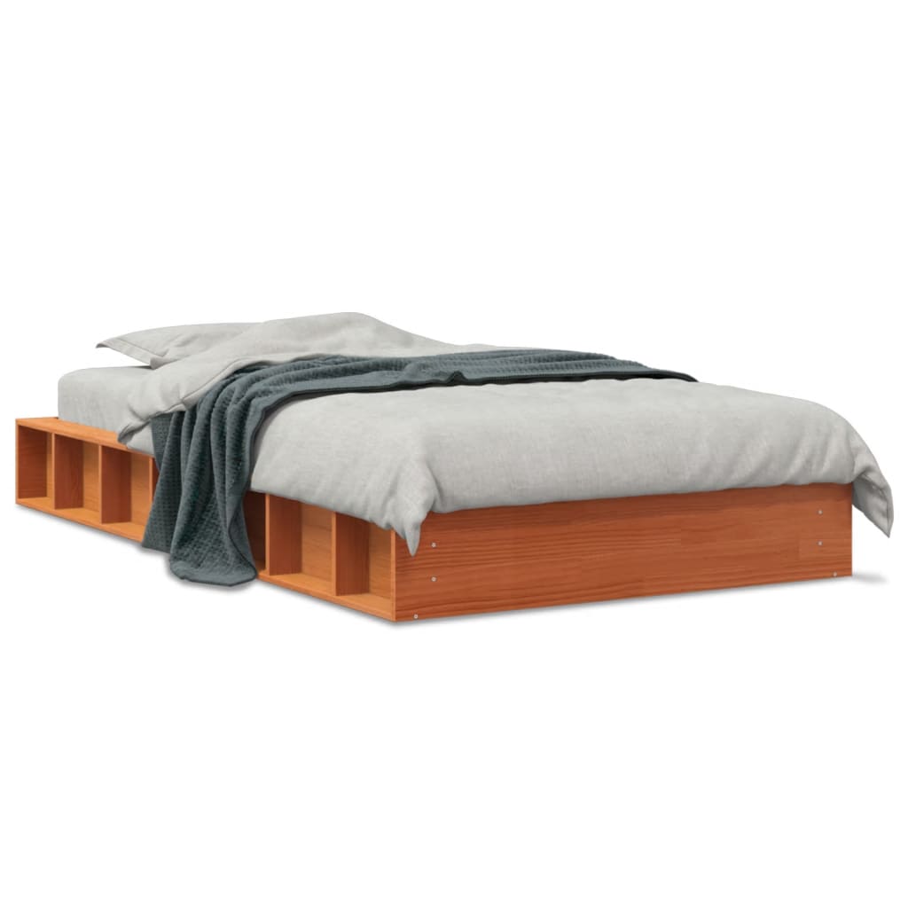 Cadru de pat, maro ceruit, 100x200 cm, lemn masiv de pin - Lando