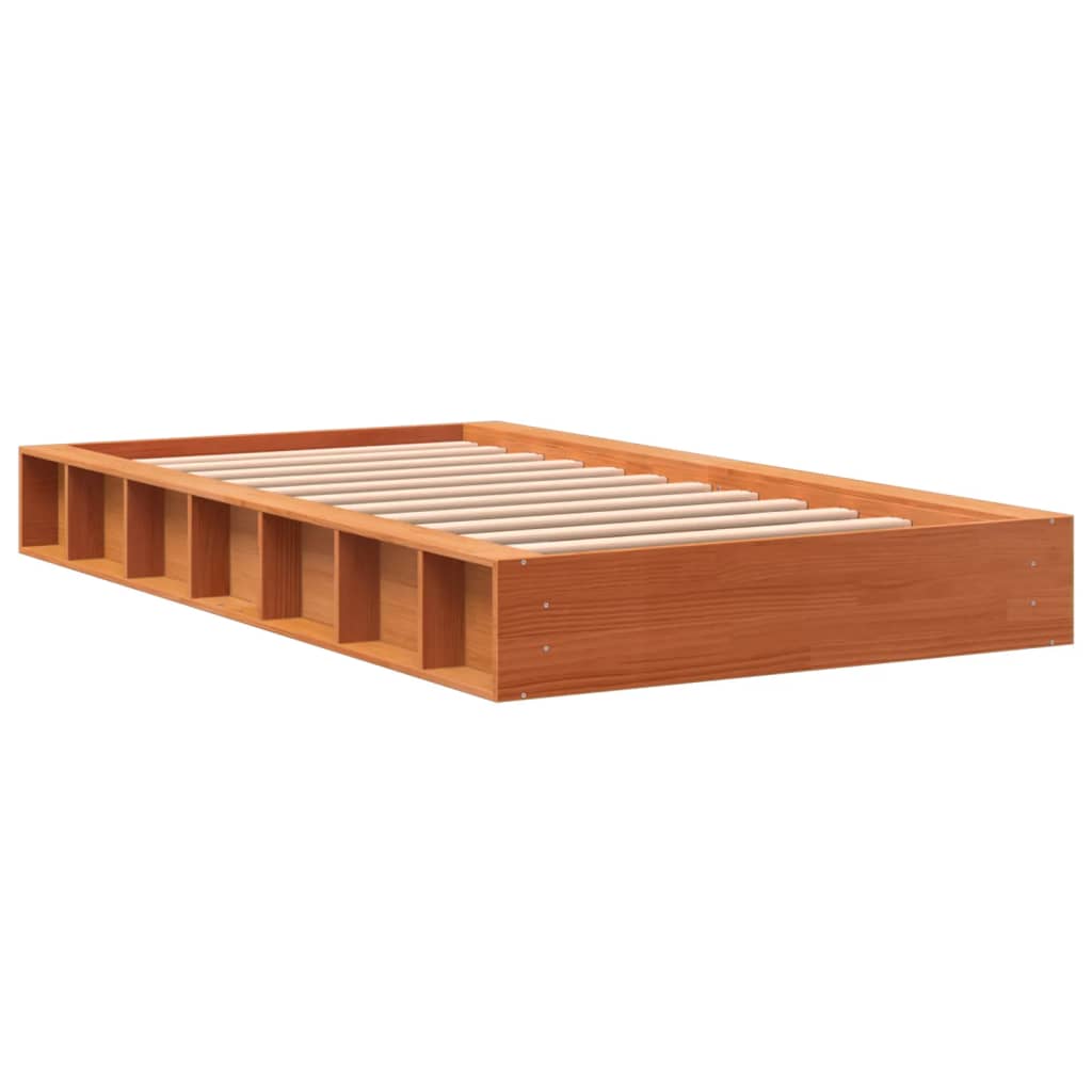 Cadru de pat, maro ceruit, 90x200 cm, lemn masiv de pin - Lando