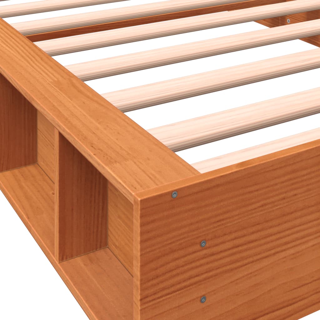 Cadru de pat, maro ceruit, 90x200 cm, lemn masiv de pin - Lando