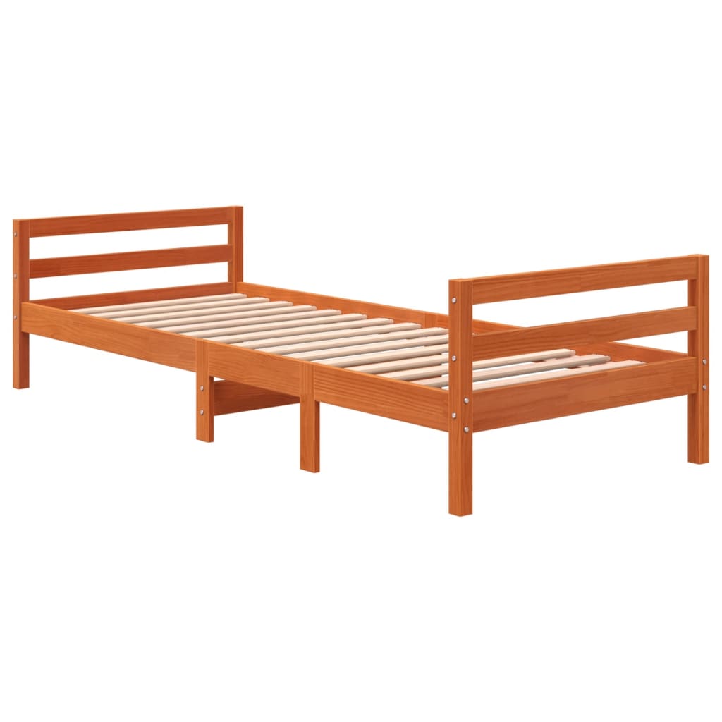 Cadru de pat, maro ceruit, 80x200 cm, lemn masiv de pin - Lando