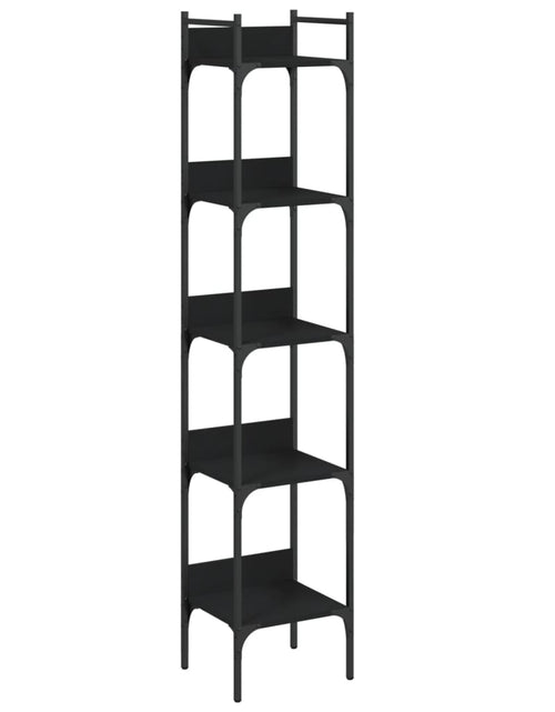 Încărcați imaginea în vizualizatorul Galerie, Bibliotecă cu 5 niveluri, negru, 35x30x174 cm, lemn prelucrat - Lando
