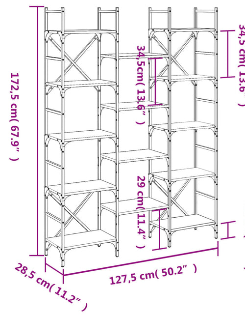 Încărcați imaginea în vizualizatorul Galerie, Bibliotecă, negru, 127,5x28,5x172,5 cm, lemn prelucrat - Lando
