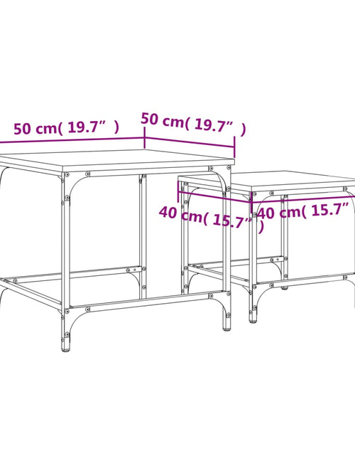 Încărcați imaginea în vizualizatorul Galerie, Mese suprapuse de cafea, 2 buc, stejar sonoma, lemn prelucrat - Lando
