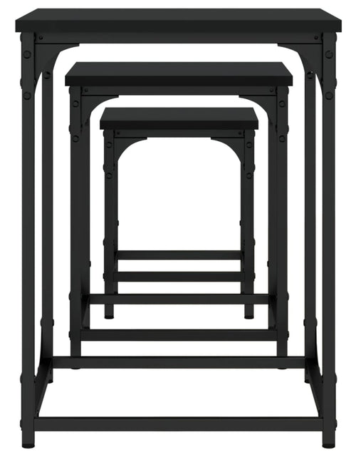 Încărcați imaginea în vizualizatorul Galerie, Mese suprapuse de cafea, 3 buc, negru, lemn prelucrat - Lando
