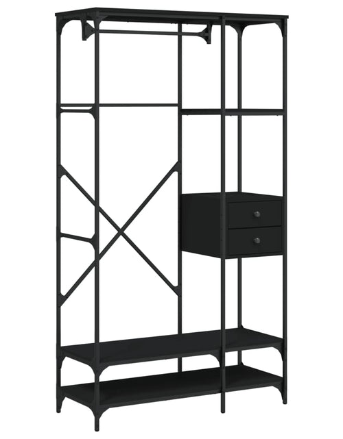 Încărcați imaginea în vizualizatorul Galerie, Șifonier cu sertare, negru, 100x40x180 cm, lemn compozit - Lando
