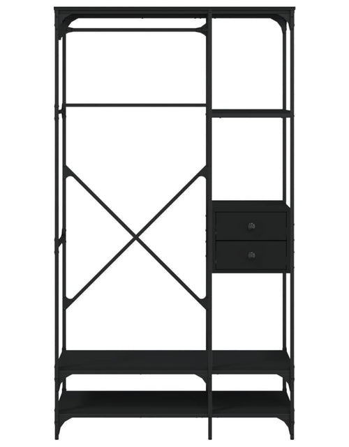Загрузите изображение в средство просмотра галереи, Șifonier cu sertare, negru, 100x40x180 cm, lemn compozit - Lando
