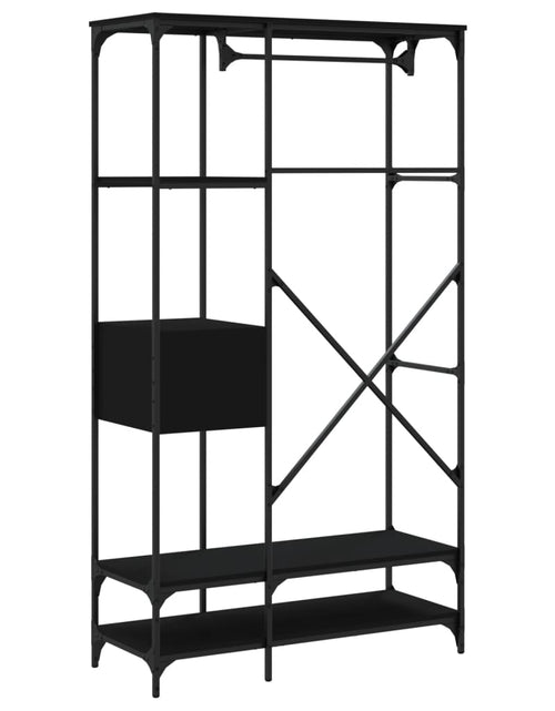 Загрузите изображение в средство просмотра галереи, Șifonier cu sertare, negru, 100x40x180 cm, lemn compozit - Lando
