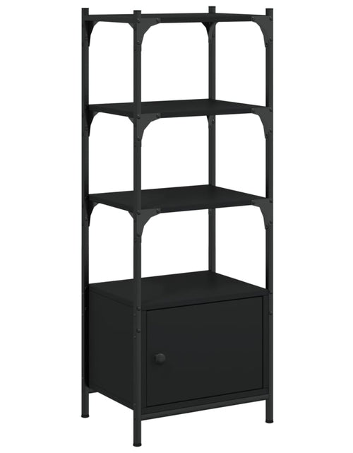 Загрузите изображение в средство просмотра галереи, Bibliotecă cu 3 niveluri, negru, 41x30x109,5 cm, lemn prelucrat - Lando
