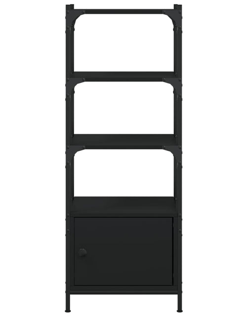 Încărcați imaginea în vizualizatorul Galerie, Bibliotecă cu 3 niveluri, negru, 41x30x109,5 cm, lemn prelucrat - Lando

