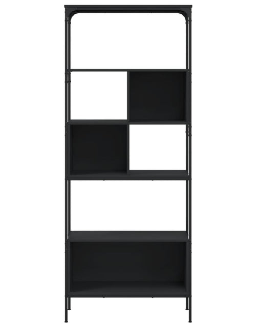 Загрузите изображение в средство просмотра галереи, Bibliotecă cu 5 niveluri, negru, 76x33x188,5 cm, lemn prelucrat - Lando

