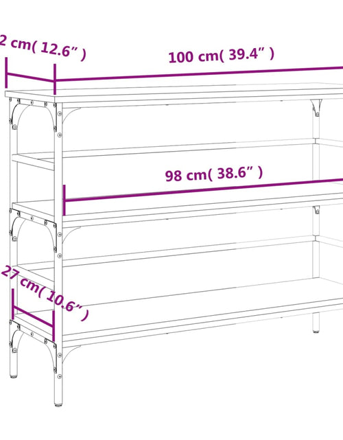 Загрузите изображение в средство просмотра галереи, Măsuță consolă, gri sonoma, 100x32x75 cm, lemn prelucrat - Lando
