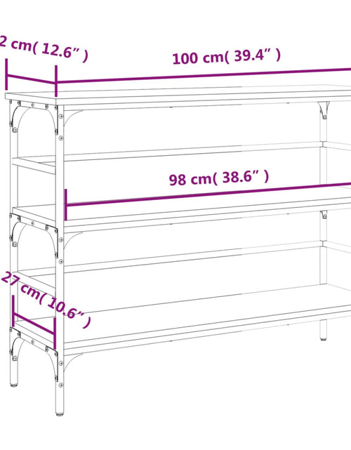 Загрузите изображение в средство просмотра галереи, Măsuță consolă, stejar maro, 100x32x75 cm, lemn prelucrat - Lando
