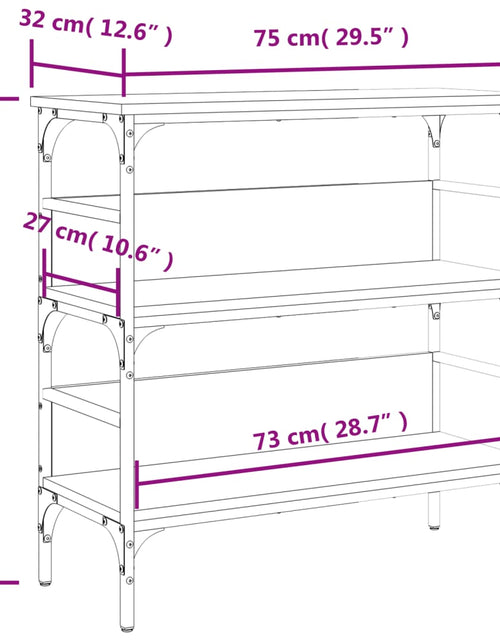 Загрузите изображение в средство просмотра галереи, Măsuță consolă, gri sonoma, 75x32x75 cm, lemn prelucrat - Lando
