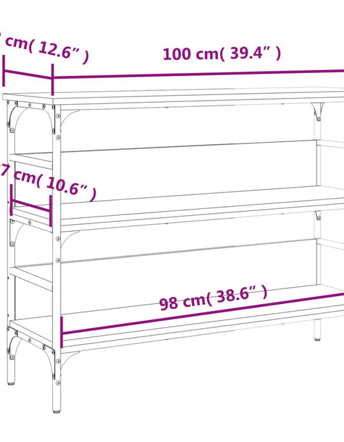 Загрузите изображение в средство просмотра галереи, Măsuță consolă, stejar fumuriu, 100x32x75 cm, lemn prelucrat - Lando
