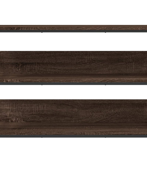 Загрузите изображение в средство просмотра галереи, Măsuță consolă, stejar maro, 100x32x75 cm, lemn prelucrat - Lando
