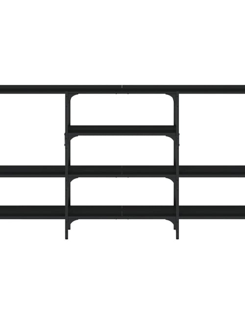 Загрузите изображение в средство просмотра галереи, Măsuță consolă, negru, 160x29x80 cm, lemn compozit - Lando
