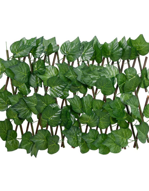 Încărcați imaginea în vizualizatorul Galerie, Spalier frunze struguri artificiale extensibil, verde 180x30 cm - Lando

