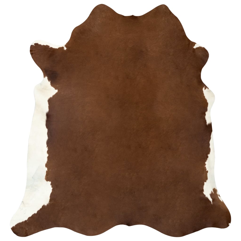 Covor, maro și alb, 180x220 cm, piele naturală de vacă - Lando