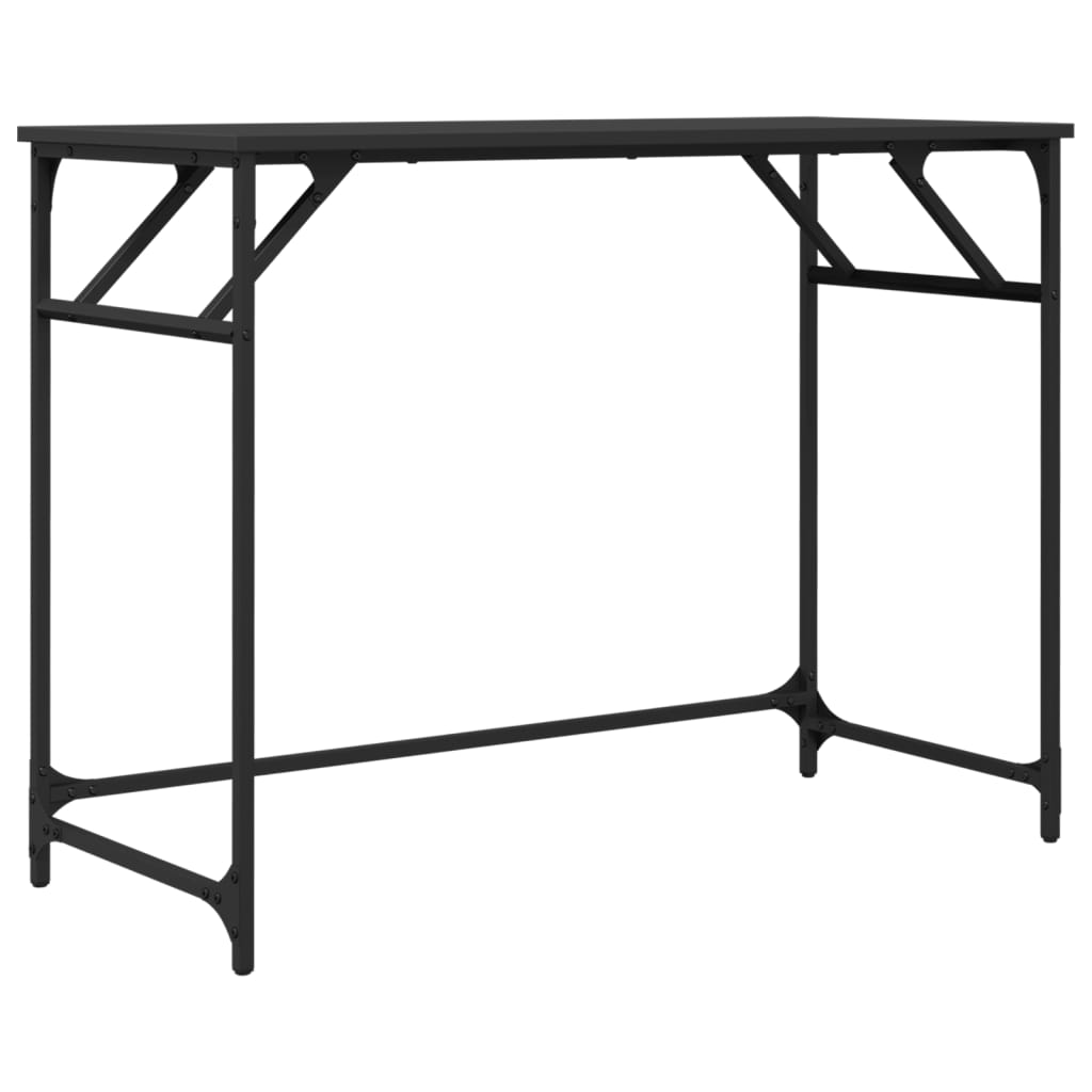 Birou negru 100x45x76cm lemn compozit/oțel vopsit electrostatic - Lando