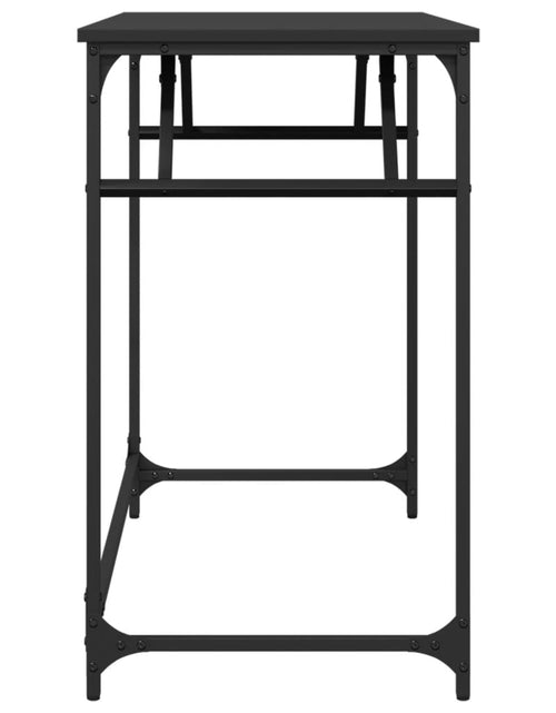 Загрузите изображение в средство просмотра галереи, Birou negru 100x45x76cm lemn compozit/oțel vopsit electrostatic - Lando
