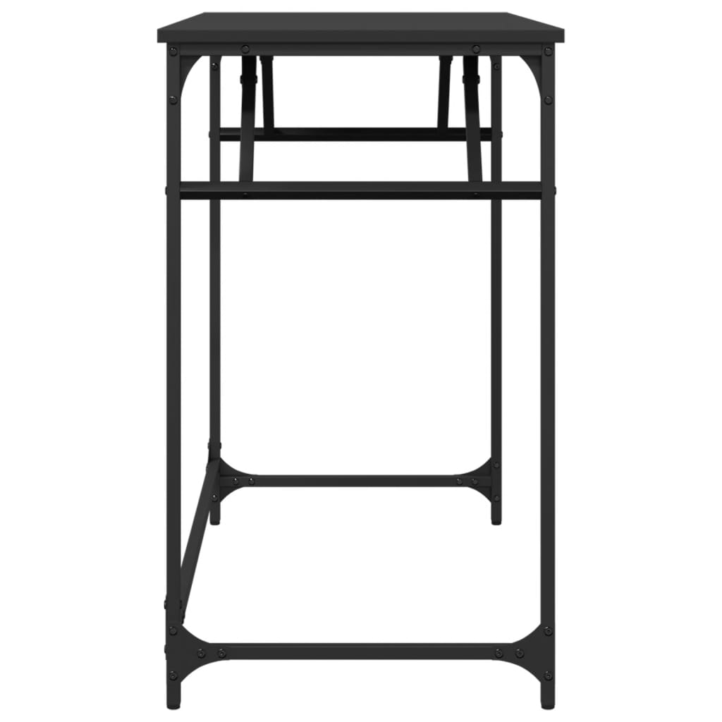 Birou negru 100x45x76cm lemn compozit/oțel vopsit electrostatic - Lando