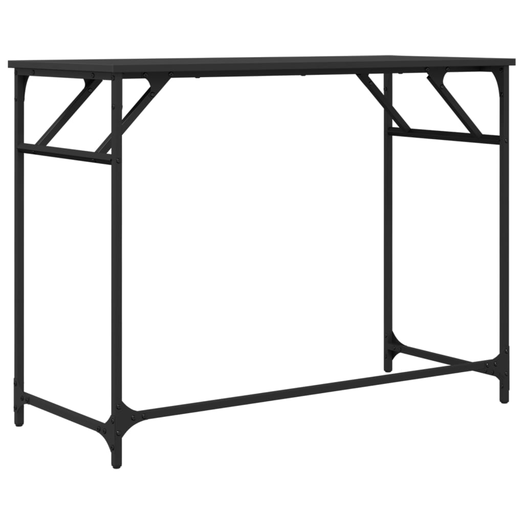 Birou negru 100x45x76cm lemn compozit/oțel vopsit electrostatic - Lando