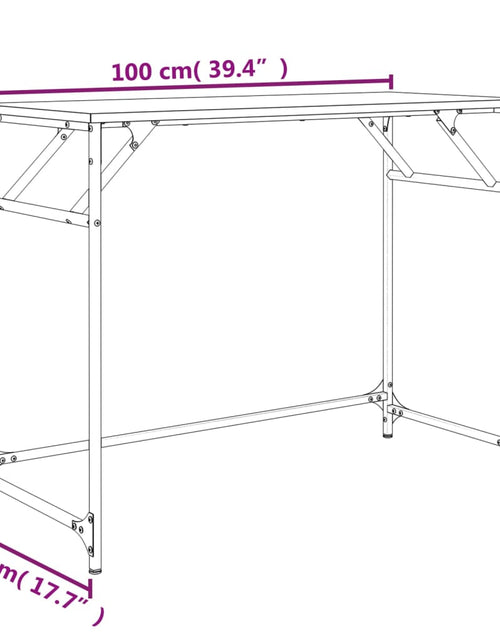 Încărcați imaginea în vizualizatorul Galerie, Birou gri sonoma 100x45x76 cm lemn/oțel vopsit electrostatic - Lando
