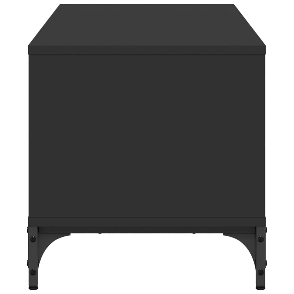 Comodă TV negru 102x40x41 cm lemn și oțel vopsit electrostatic - Lando