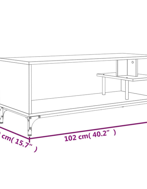 Încărcați imaginea în vizualizatorul Galerie, Comodă TV, stejar maro, 102x40x41 cm, lemn prelucrat și oțel - Lando
