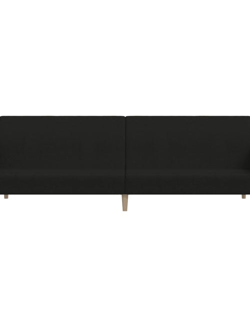 Încărcați imaginea în vizualizatorul Galerie, Canapea extensibilă cu 2 locuri, negru, material textil - Lando
