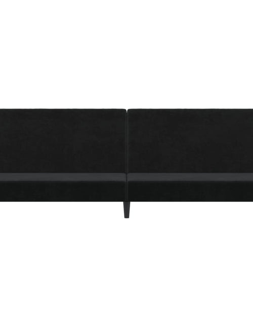 Încărcați imaginea în vizualizatorul Galerie, Canapea extensibilă cu 2 locuri, negru, catifea - Lando
