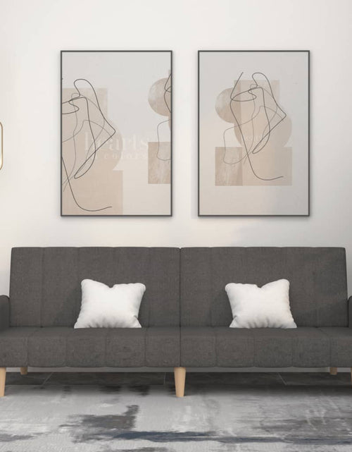 Încărcați imaginea în vizualizatorul Galerie, Canapea extensibilă cu 2 locuri, gri închis, textil - Lando
