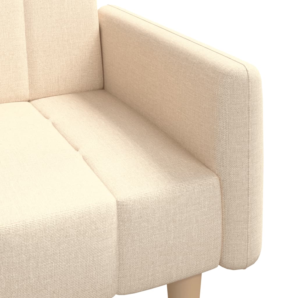 Canapea extensibilă cu 2 locuri, crem, material textil - Lando