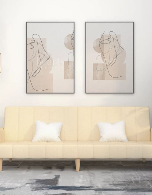 Încărcați imaginea în vizualizatorul Galerie, Canapea extensibilă cu 2 locuri, crem, material textil - Lando
