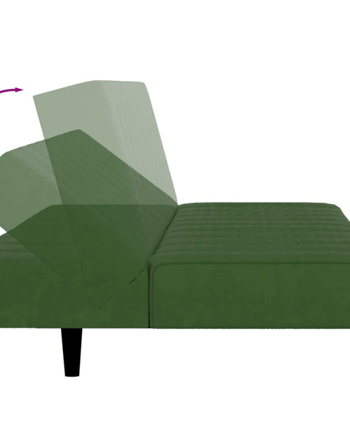 Încărcați imaginea în vizualizatorul Galerie, Canapea extensibilă cu 2 locuri, verde închis, catifea - Lando
