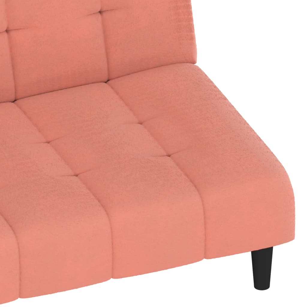 Canapea extensibilă cu 2 locuri, roz, catifea - Lando