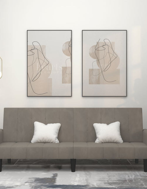 Încărcați imaginea în vizualizatorul Galerie, Canapea extensibilă cu 2 locuri, gri deschis, catifea - Lando

