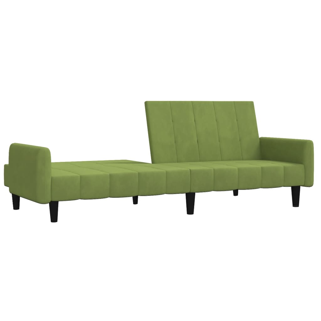 Canapea extensibilă cu 2 locuri, verde deschis, catifea