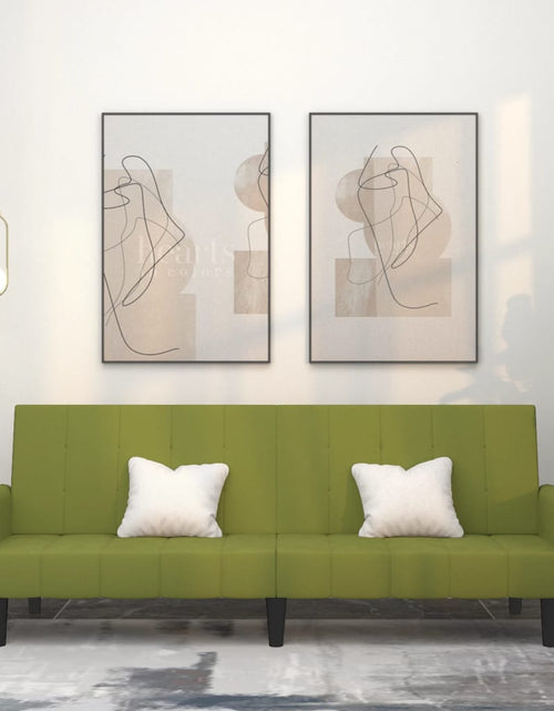 Загрузите изображение в средство просмотра галереи, Canapea extensibilă cu 2 locuri, verde deschis, catifea
