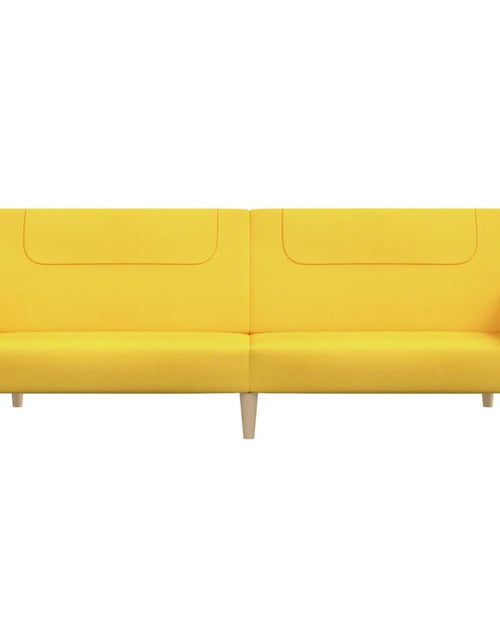 Încărcați imaginea în vizualizatorul Galerie, Canapea extensibilă cu 2 locuri, galben, material textil - Lando
