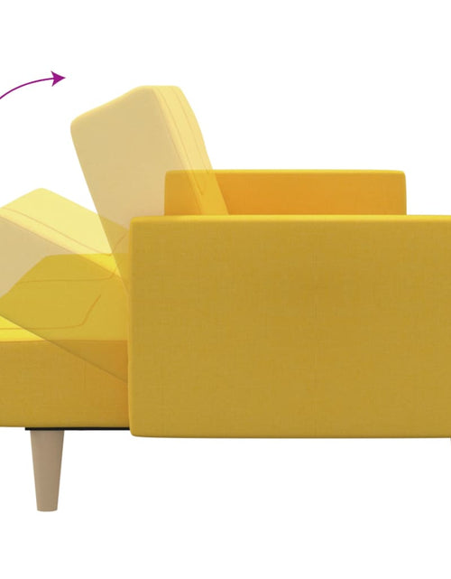 Încărcați imaginea în vizualizatorul Galerie, Canapea extensibilă cu 2 locuri, galben, material textil - Lando

