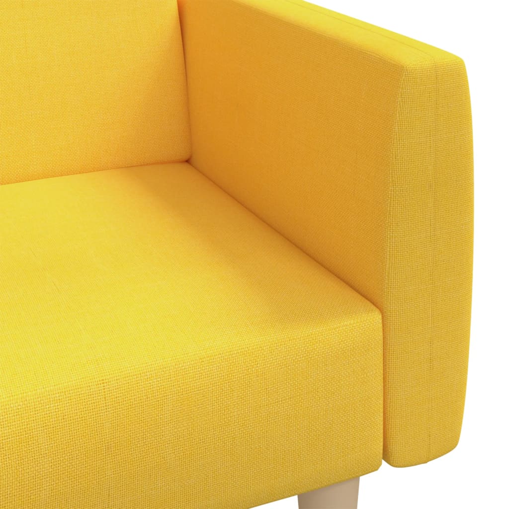 Canapea extensibilă cu 2 locuri, galben, material textil - Lando
